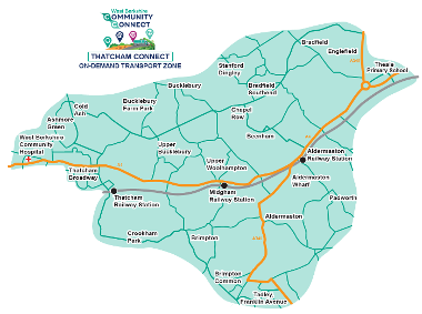  A map show the Thatcham Connect operating area.