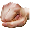 A close up of a fist.