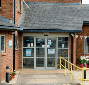 The main entrance of Hungerford Resource Centre.