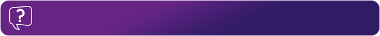 A purple banner with an icon of a speech bubble with a question mark in it.