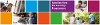 A banner with coloured squares and rectangles and four photos of different families.
