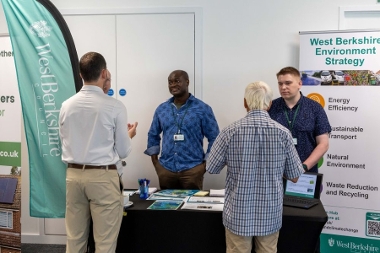 West Berkshire Council stand led by Service Lead for Climate Change Kofi Adu-Gyamfi