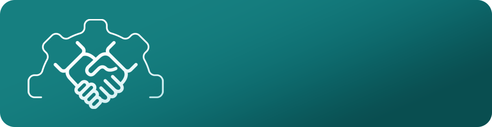 An illustration of a pair of hands shaking, on a turquoise background.